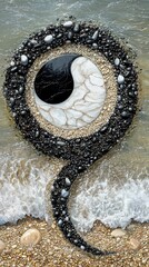 Canvas Print - Yin Yang Harmony in Nature Taoism Religion Spiritual Symbol - Generative AI