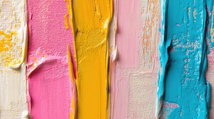 Poster - Colorful layers of paint create a stunning abstract composition with thick, textured strokes