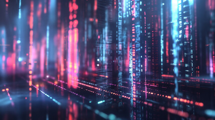 Poster - digital business financial transactions information data floating holograms, online banking data visualization 