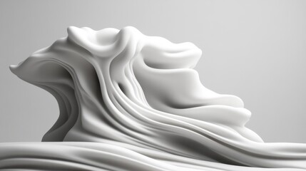 Poster - A soft, flowing white texture suggests gentle waves in a bright, minimalist environment