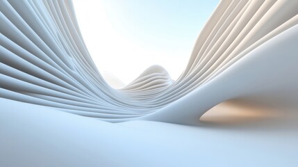 Poster - Soft, undulating white waves create a tranquil atmosphere, inviting exploration of light and form