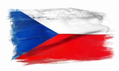 Wall Mural - Czech Republic colorful brush strokes painted flag Video