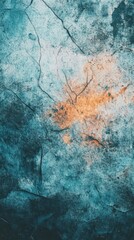 Poster - A unique crumpled texture features soft blue tones with subtle orange accents, showcasing an intricate abstract design