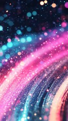 Poster - Vibrant trails of light swirl together, showcasing a dynamic contrast of colors in a captivating dark environment
