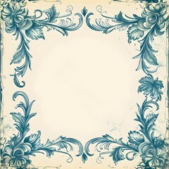 Poster - Vintage Ornate Frame with Distressed Textures for Retro and Nostalgic Projects