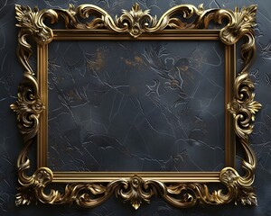 Poster - Elegant Golden Frame with Intricately Detailed Luxury Design Elements