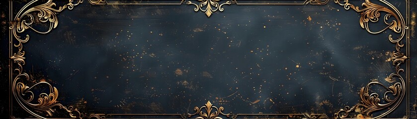 Poster - Vintage Style Ornate Frame with Elegant Floral Swirls and Decorative Borders for Retro and Nostalgic Projects