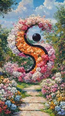 Canvas Print - Yin Yang Garden Balance Taoism Religion Spiritual Symbol - Generative AI