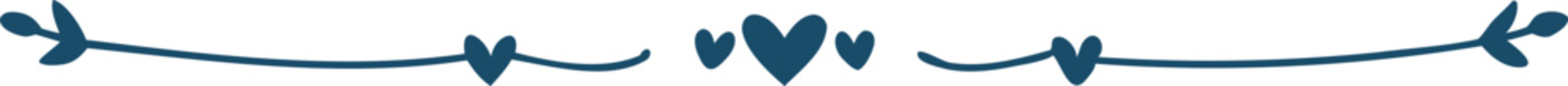 Beautiful heart text divider. Text divider. Elegant shape heart with cute sketch line, divider shape.