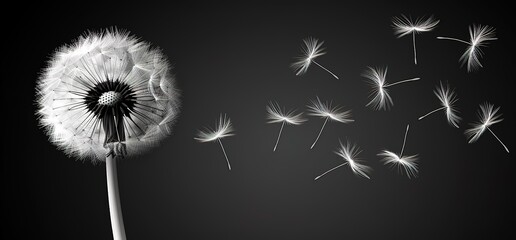 Black and white photo of a dandelion with seeds blowing in the wind. A simple yet powerful image representing change, hope, and new beginnings.