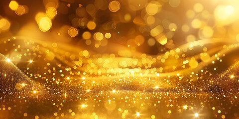 Wall Mural - abstract golden background with shimmering light and elegant glowing effects, light, shimmering, gol