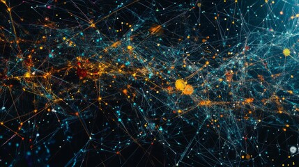 Poster - abstract network of connections and interconnectivity - a mesmerizing abstract representation of a n