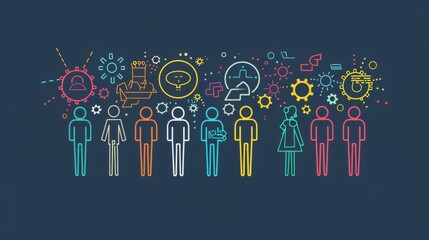 Poster - collaboration, teamwork, and growth: a visual representation of collective success - this illustrati