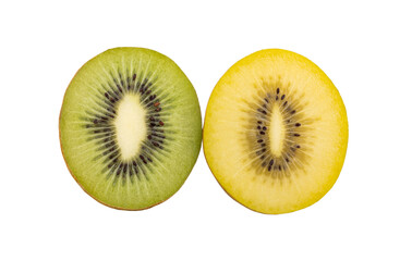 Poster - green kiwi and kiwi gold isolated on transparent png