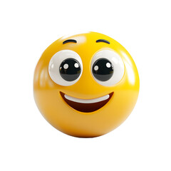 Grinning face with big eyes isolated on transparent background