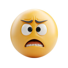 Poster - Anguished face emoji isolated on transparent background