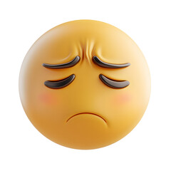 Poster - Nauseated face 3d emoji isolated on transparent background