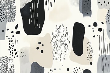 Wall Mural - Abstract background with black and gray shapes on a white background.