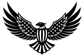 Poster - American flag with an attractive vector design of an eagle with its wings fully extended