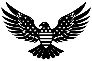 Wall Mural - American flag with an attractive vector design of an eagle with its wings fully extended