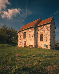 Wall Mural - Medieval Chapel of Kisapáti, Hungary in autumn