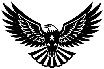 Poster - American flag with an attractive vector design of an eagle with its wings fully extended