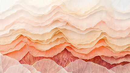 Wall Mural -   A close-up of a painting featuring a red, orange, yellow, and white mountain range color palette