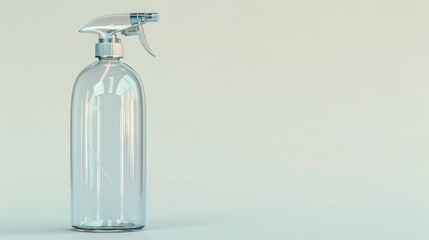 Canvas Print - Empty Glass Spray Bottle on a Light Background