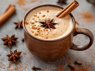 Sticker - Cozy Cinnamon Infused Coffee Mug with Anise Accents