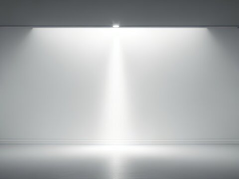 luminous background with a white wall and spotlight.