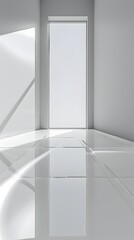 Poster - Sleek White Glossy Surface with Subtle Reflection for Modern Product Presentation