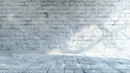 Poster - Clean White Brick Wall for Stylish Product Presentations and Mockups