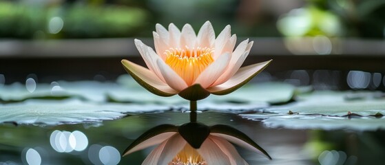 Poster - Lotus Flower Urban Oasis Buddhism, Hinduism Religion Spiritual Symbol - Generative AI