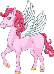 Sticker - Pegasus Wings Horse Cartoon Animal Illustration