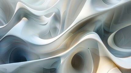 Wall Mural - abstract waves of soft fabric in muted colors illuminated by soft light