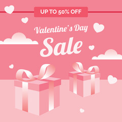 Wall Mural - valentines poster with cute valentine boxes.eps