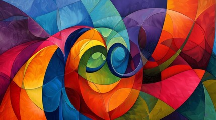 Wall Mural - abstract colorful swirl pattern with vibrant hues in a dynamic composition