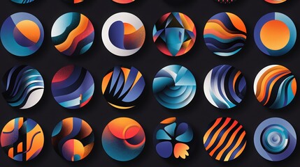 Poster - Explore abstract modern icons that blend creativity with functionality in unique designs