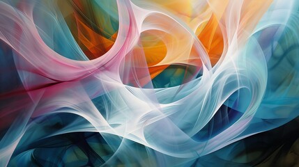 Wall Mural - abstract colorful waves intertwining in a fluid motion across a vibrant background