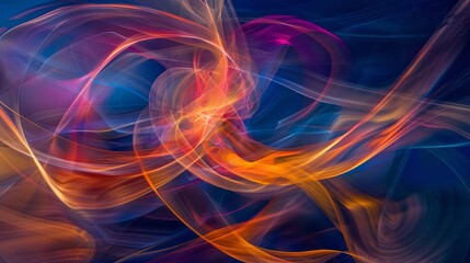 Wall Mural - abstract colorful light trails swirl against a dark background, creating a vibrant display of moveme