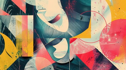 Wall Mural - Explore the abstract illustrations that depict the intersection of reality and imagination