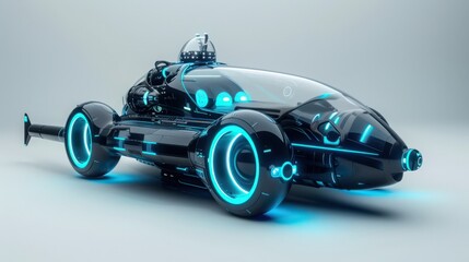 Poster - adventure of futuristic underwater vehicle designs, enabling exploration of ocean depths with advanced submersible technology