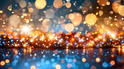 Abstract metallic bokeh with reflective light effects: High-resolution, luxurious and modern 