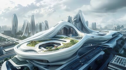 Poster - cutting-edge world of futuristic architecture, where innovative designs redefine urban landscapes