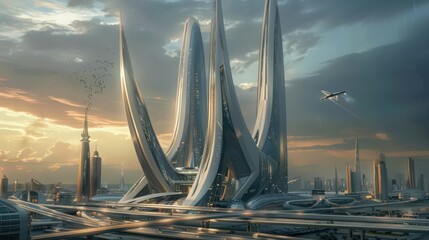 Poster - cutting-edge world of futuristic architecture, where innovative designs redefine urban landscapes