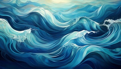 Wall Mural - Abstract background of wavy sea