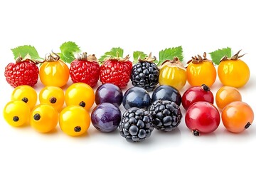 Wall Mural - Colorful Assortment of Fresh Berries and Grapes - Photo