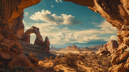 Sticker - The breathtaking beauty of Arches National Park's Skyline Arch,