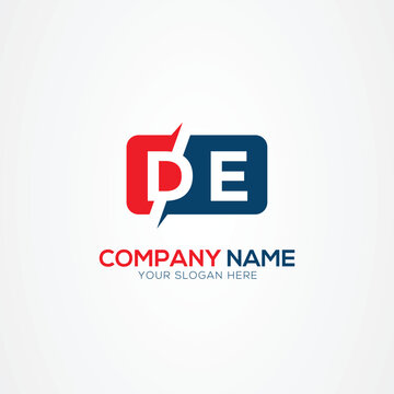 DE or ED Creative Modern Letters Logo Design Element