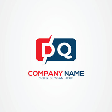 DQ or QD Creative Modern Letters Logo Design Element